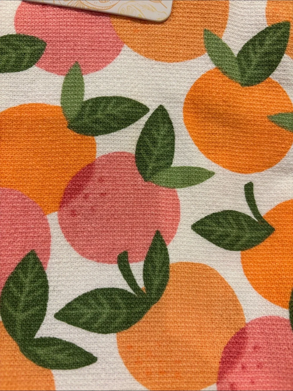Colorful Citrus Kitchen Towels Set of 2 Oranges Grapefruit Print NWT Cotton